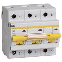 Автомат 3Р 25А C 10кА ВА47-100 IEK