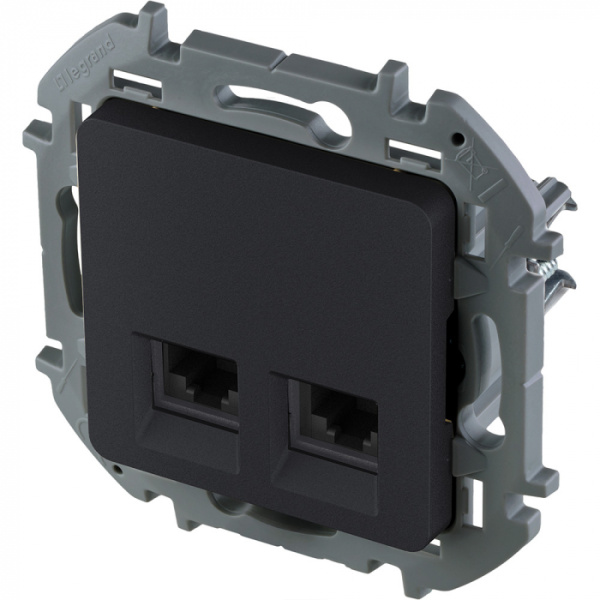 Инспириа антрацит розетка RJ45 8(8) скрытая 2-ая cat5e